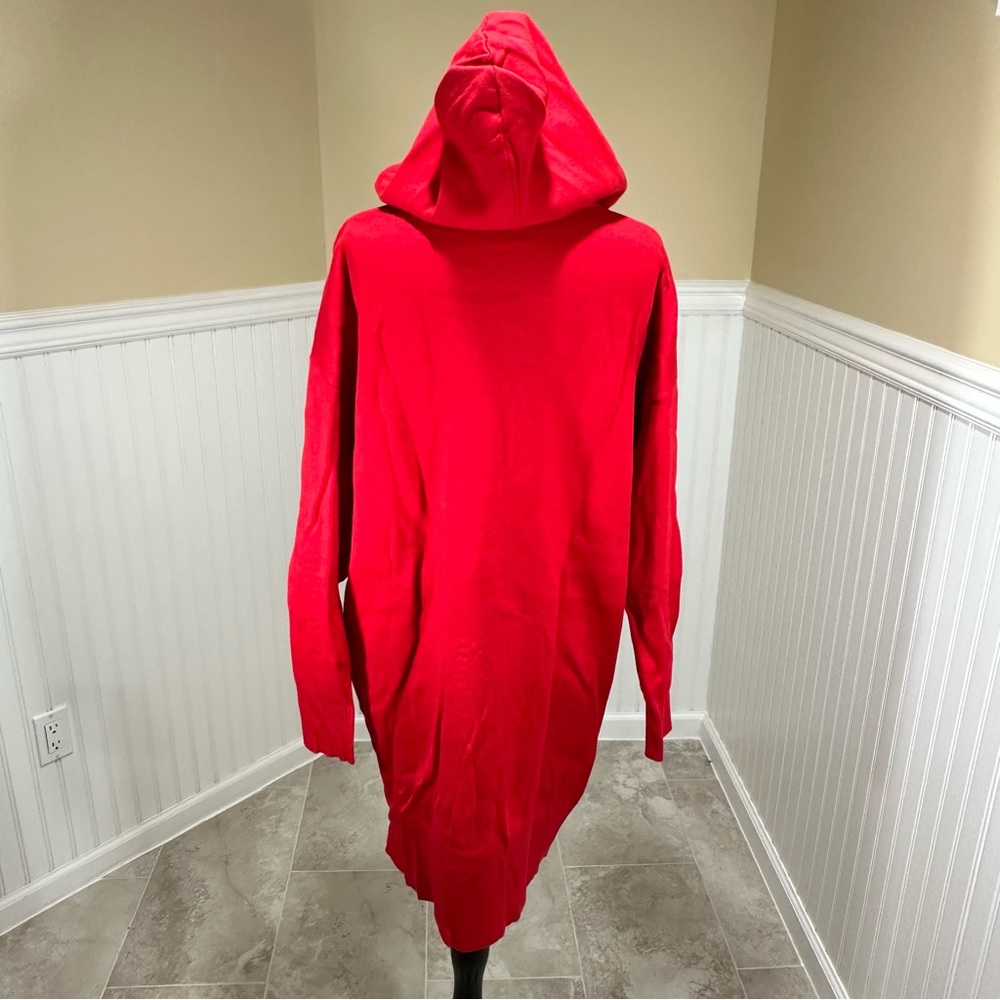 Michael Kors Red sweater dress with hood, size Large - Picture 6 of 16